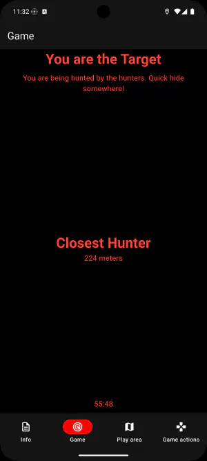 screenshot of the app on the gameplay tab as the target