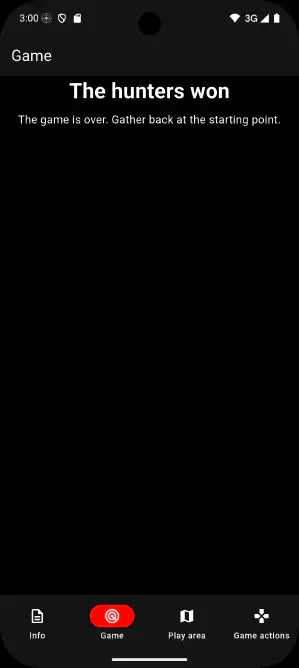 screenshot of the app when you have won